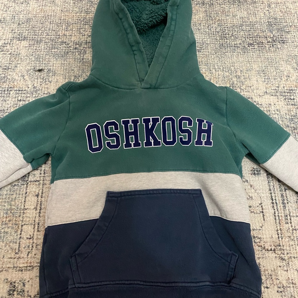 OshKosh B'gosh Green, Gray, and Navy Hoodie